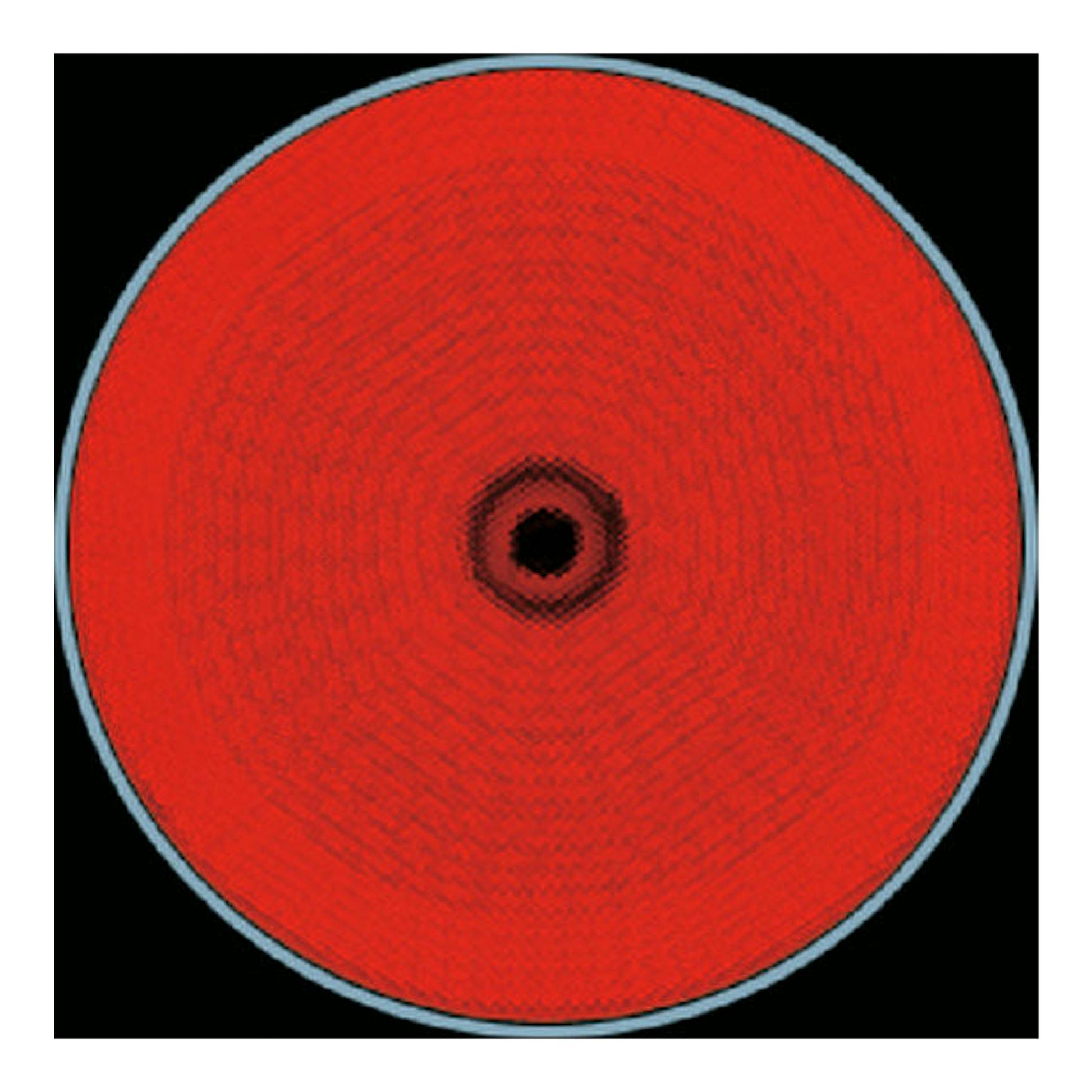 Electrolux EHF6231IOK: zona de cocción circular roja sobre fondo negro, vista cenital.