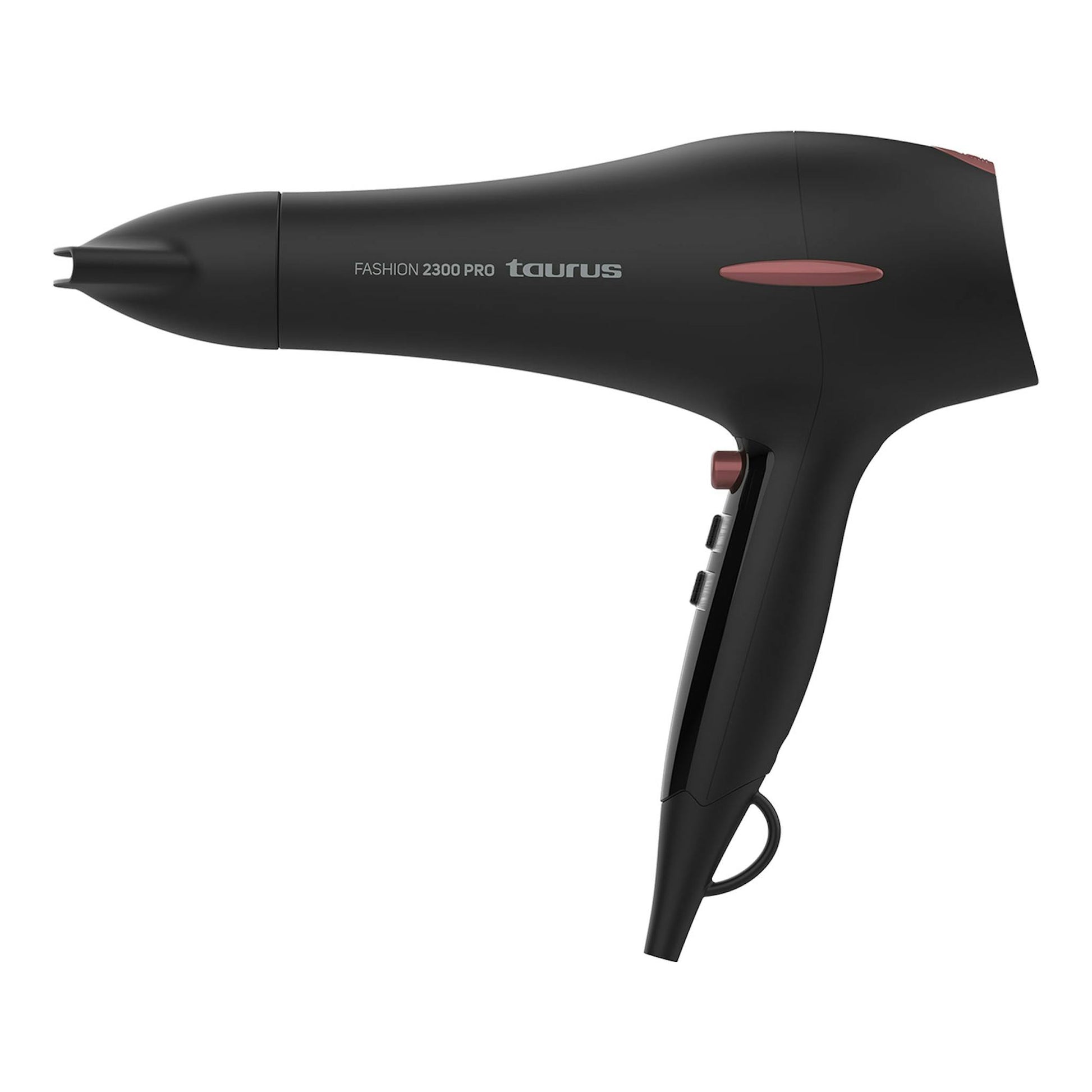 Secador de pelo Taurus Fashion 2300 Pro negro, vista lateral.