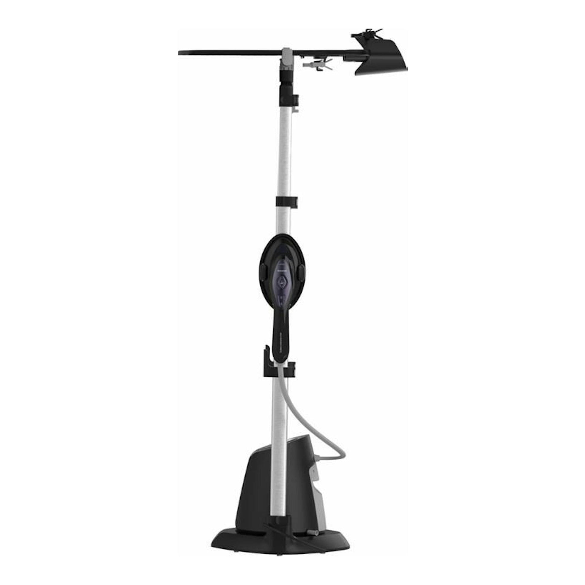 Sistema de planchado vertical Taurus Sliding Care Non Stop, negro y gris, vista frontal sobre fondo blanco.