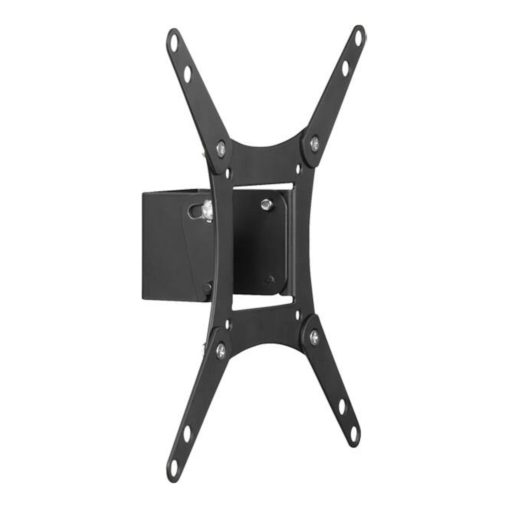 Soporte de pared para TV Vivanco VVTVFIX43INCH25KG, negro, vista frontal sobre fondo blanco.