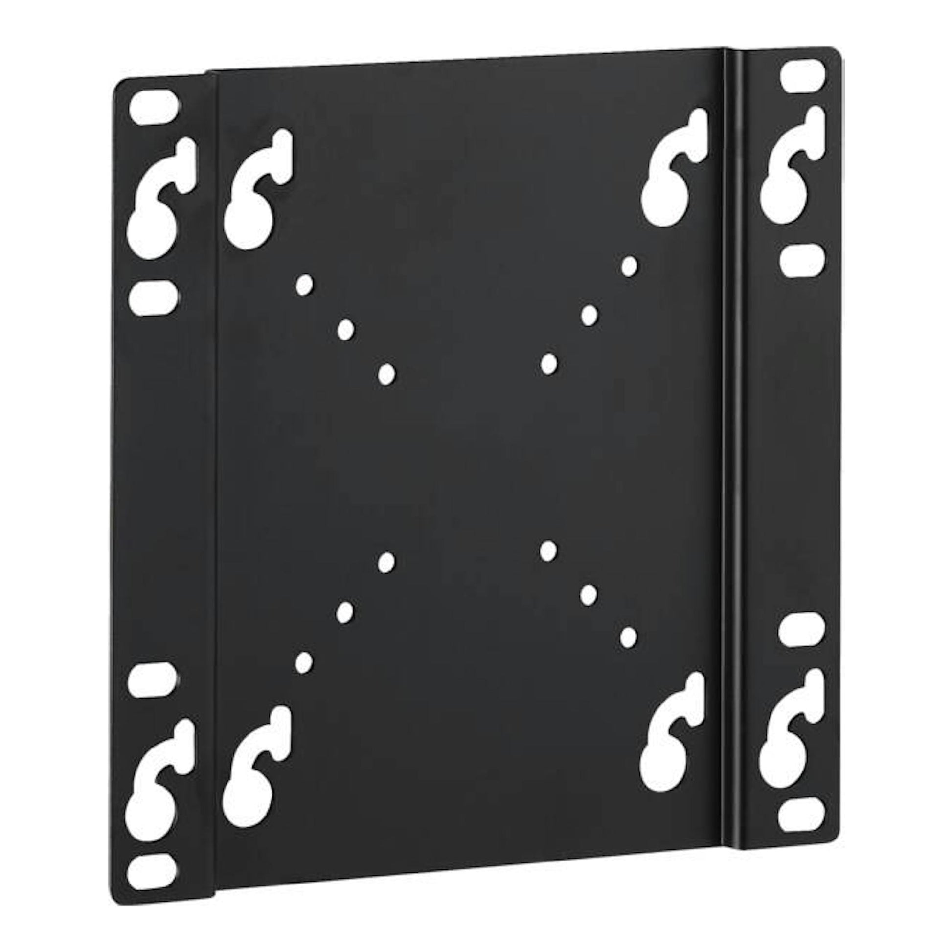 Soporte de TV fijo Vivanco VVTVVESA20020FK negro, vista frontal, para VESA 200x200.