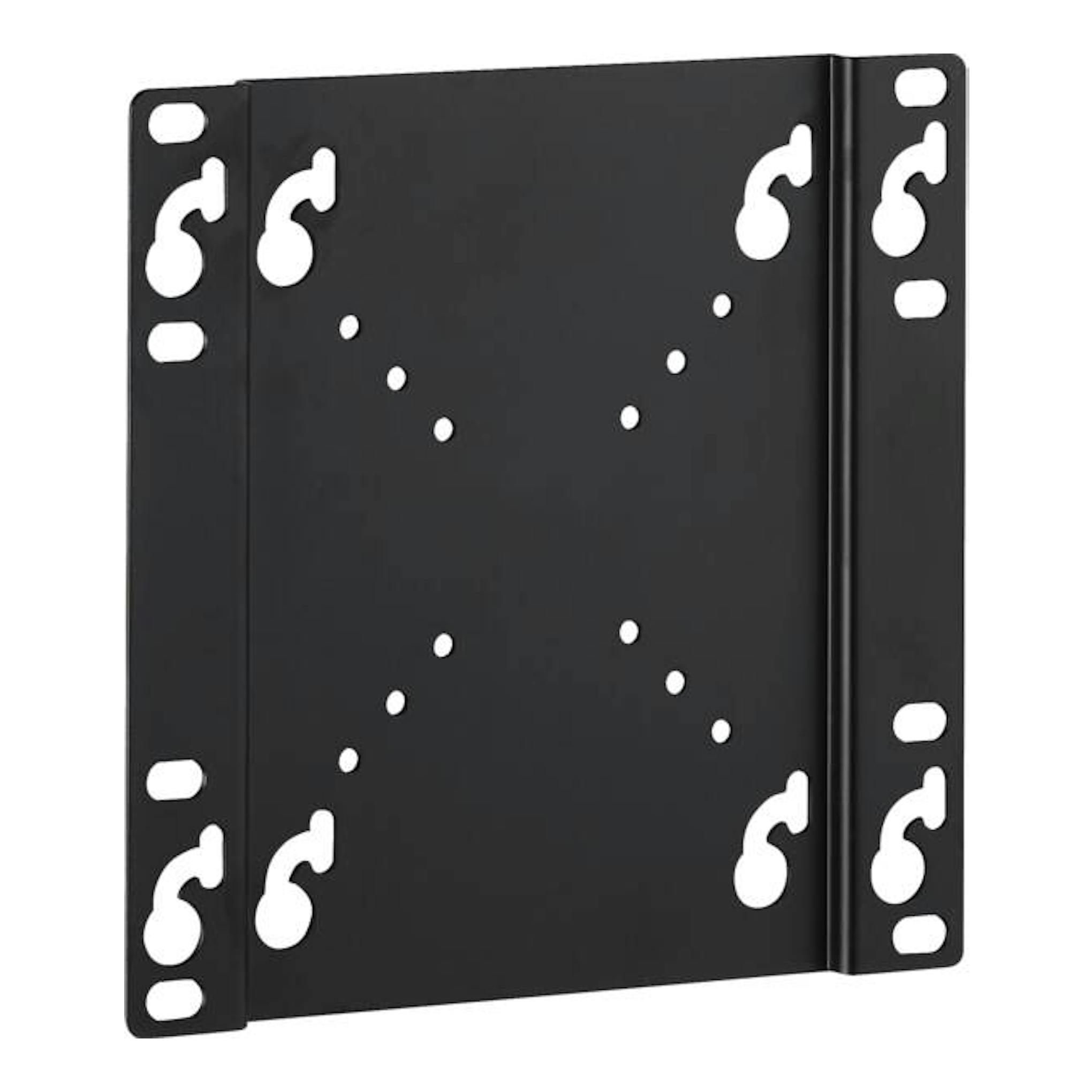 Soporte de TV fijo Vivanco VVTVVESA20020FK negro, vista frontal, para VESA 200x200.