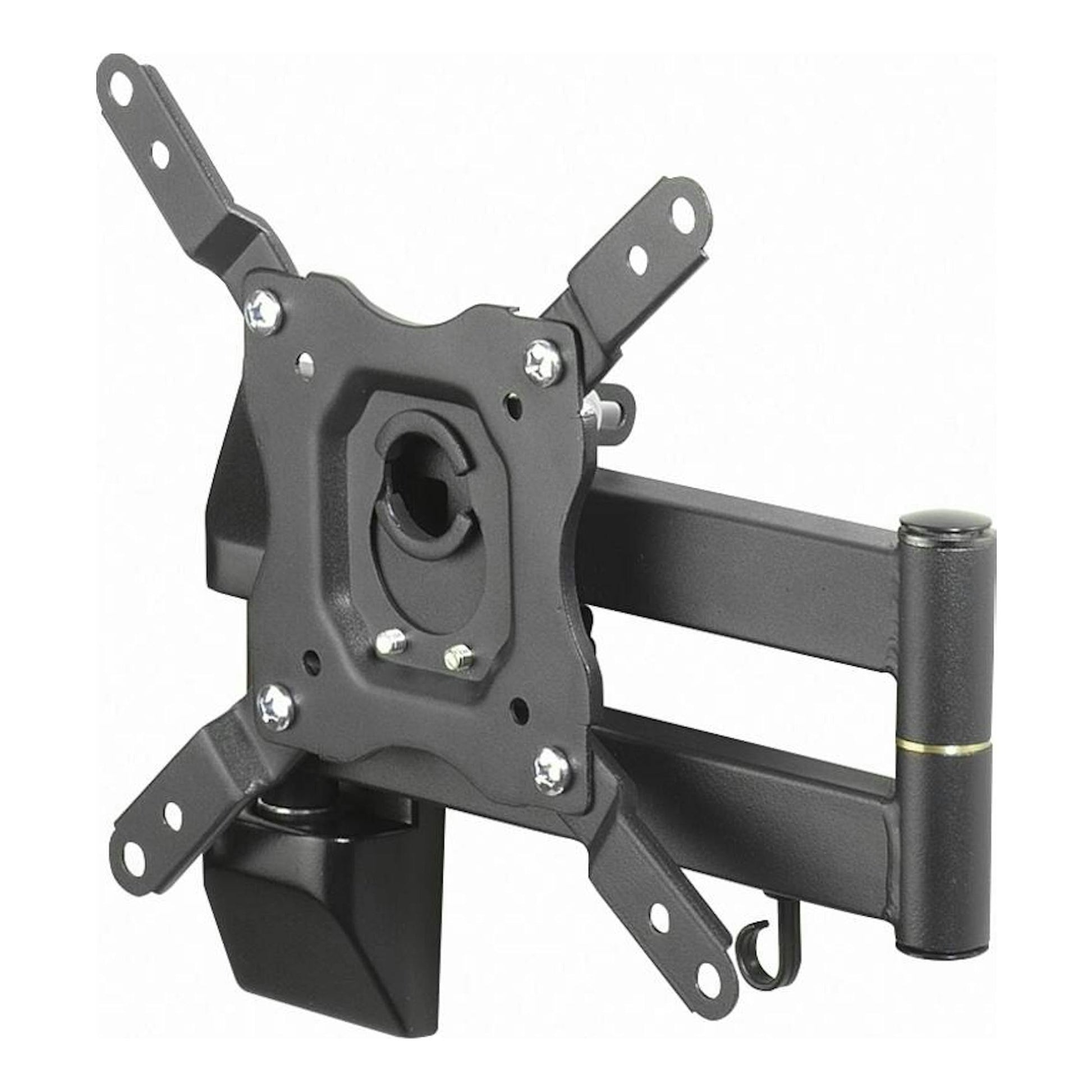 Soporte TV Vivanco BFMO 6020 negro, vista frontal, brazo articulado y placa VESA para pared.