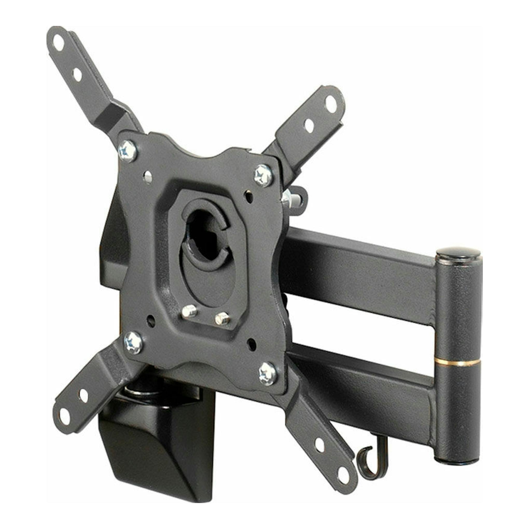 Soporte TV Vivanco BFMO 6020 negro, articulado, visto de frente, con brazo extensible y placa VESA.