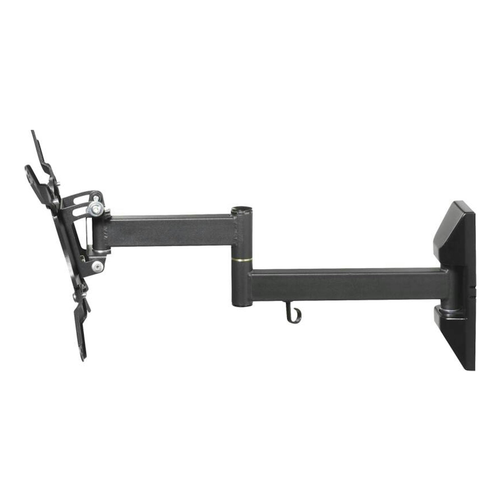 Soporte TV Vivanco BFMO 6020 negro, articulado y giratorio, visto de perfil sobre fondo blanco.