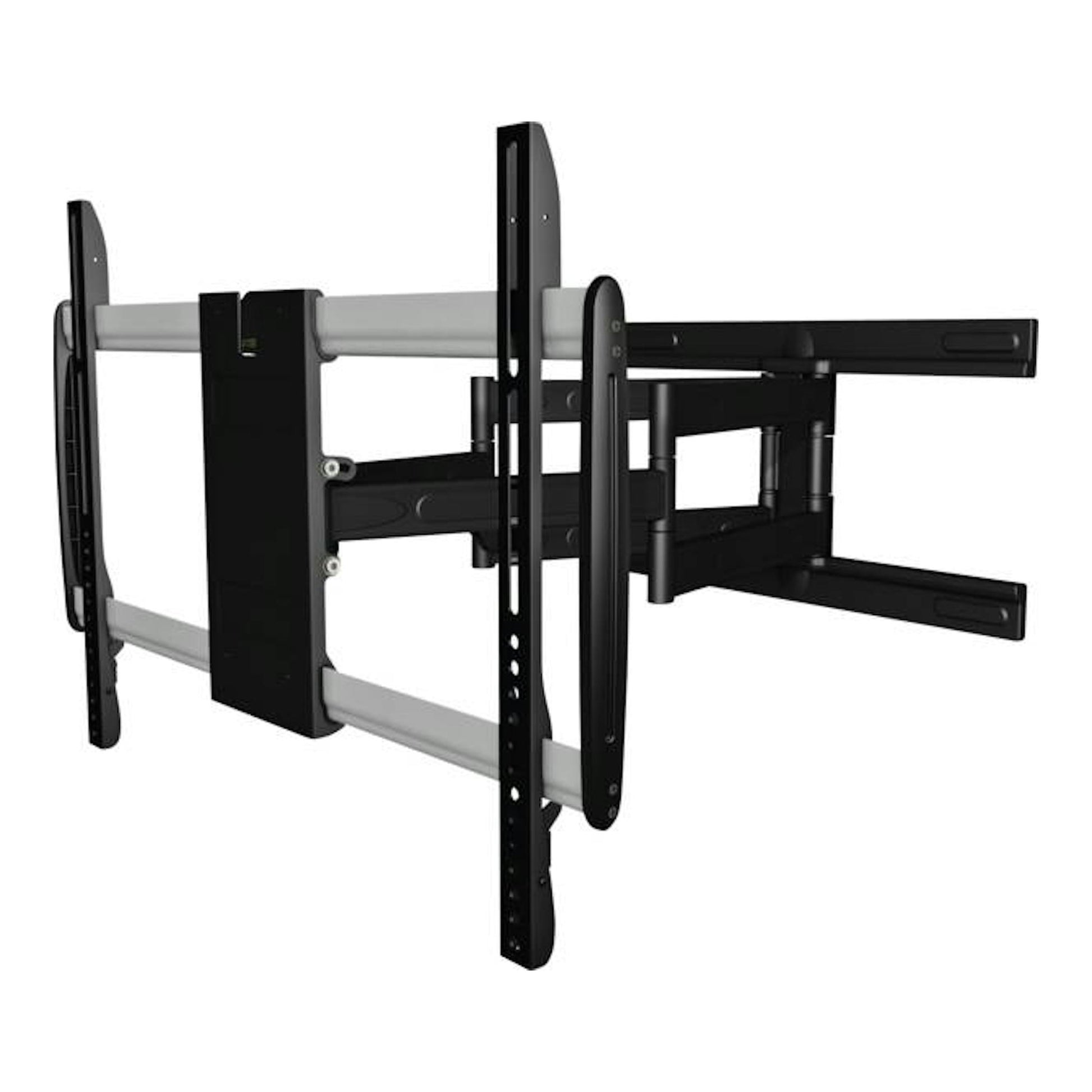 Soporte de pared para TV Vivanco TITAN negro, articulado e inclinable, vista lateral.