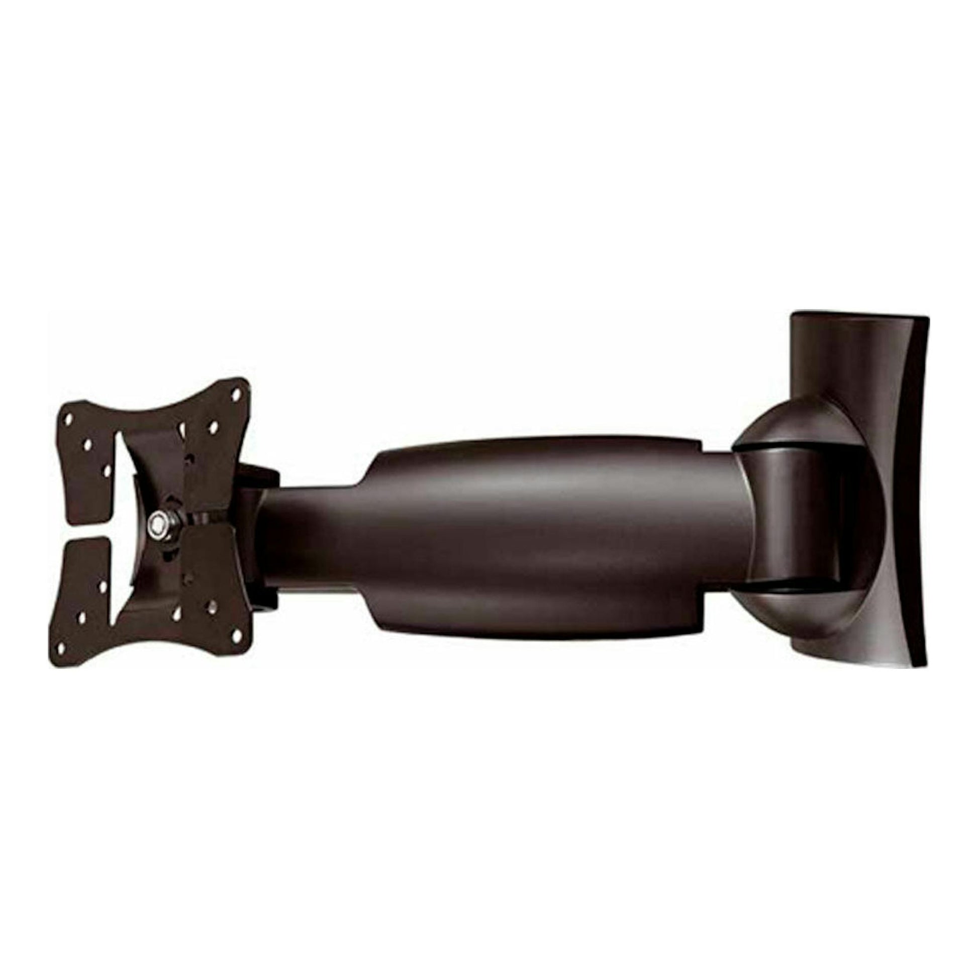 Soporte de TV Vivanco WM 3220 negro, con brazo articulado y placa de montaje, vista frontal.