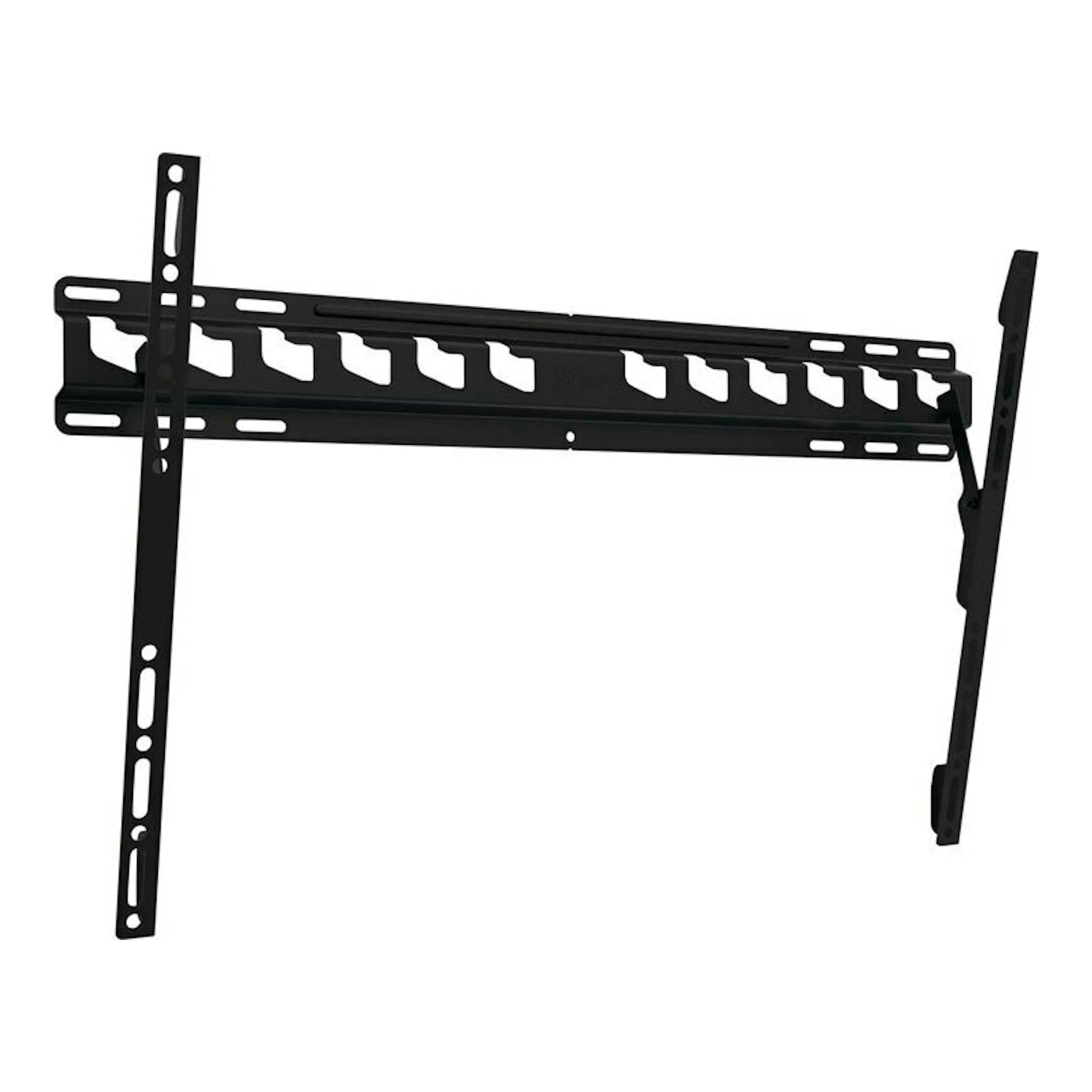 Soporte de TV Vogels MA4010 negro, vista frontal, con rieles y brazos metálicos para montaje en pared.