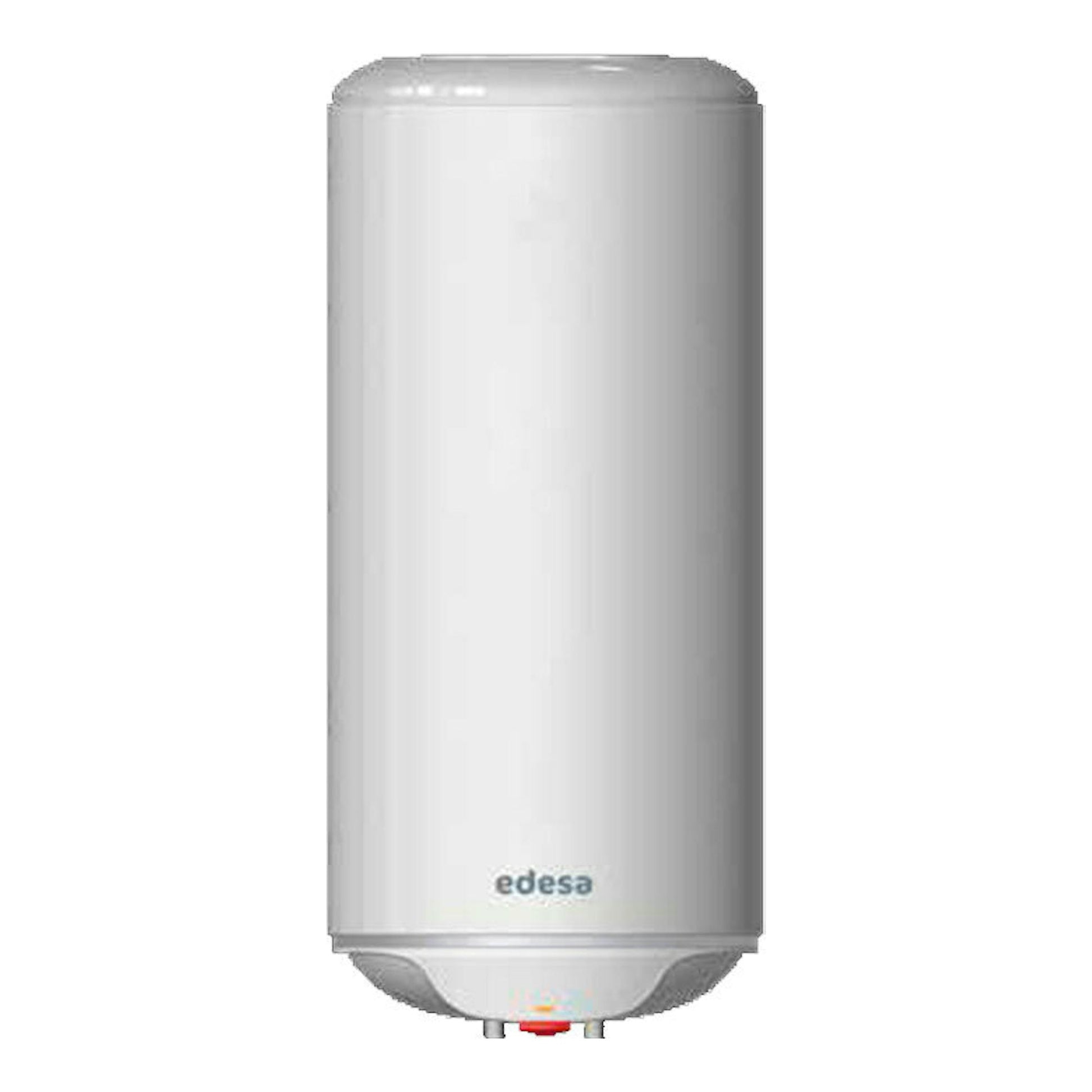 Termo eléctrico Edesa Atlantic TRE 80L blanco, vista frontal de cuerpo cilíndrico vertical.