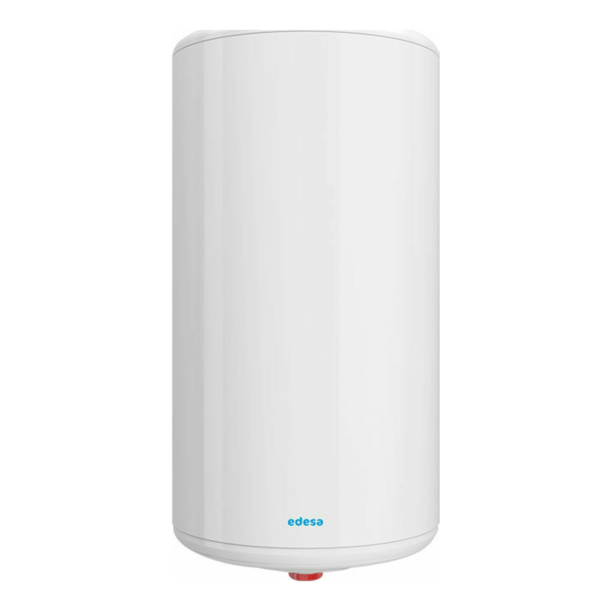 Termo eléctrico vertical Edesa Atlantic ONE 150L blanco, vista frontal sobre fondo blanco.