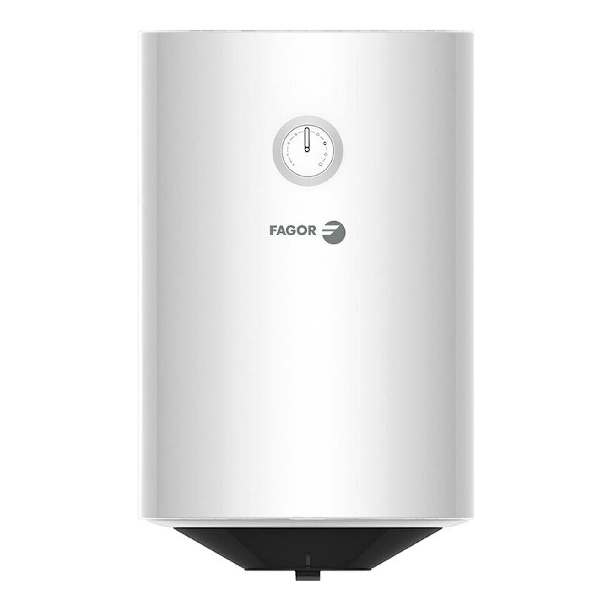 Termo Fagor M-50 N2 blanco, vista frontal, con indicador circular en la parte superior.