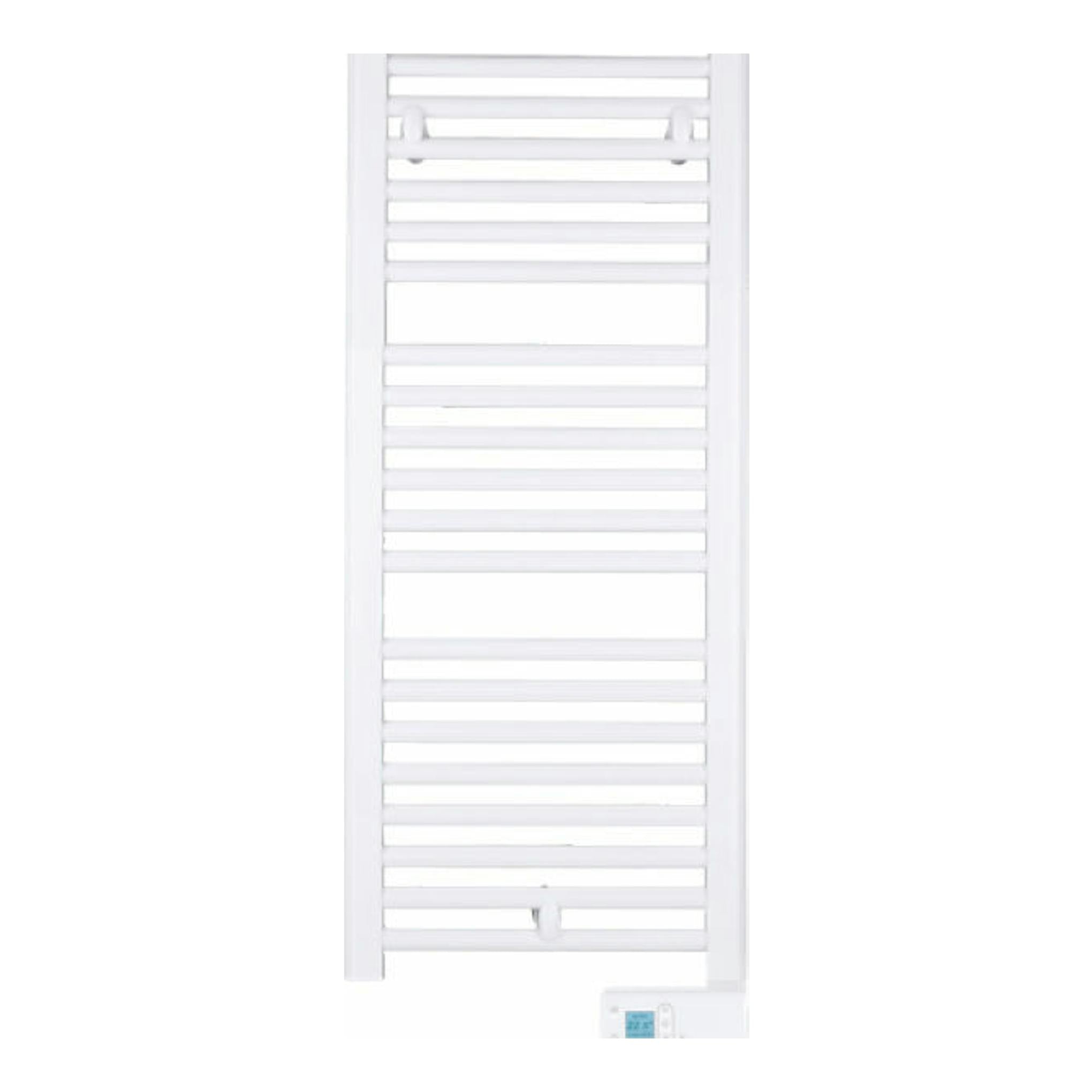 Toallero eléctrico blanco Edesa G. Atlantic Cocoon 500W, vista frontal con panel de control inferior.