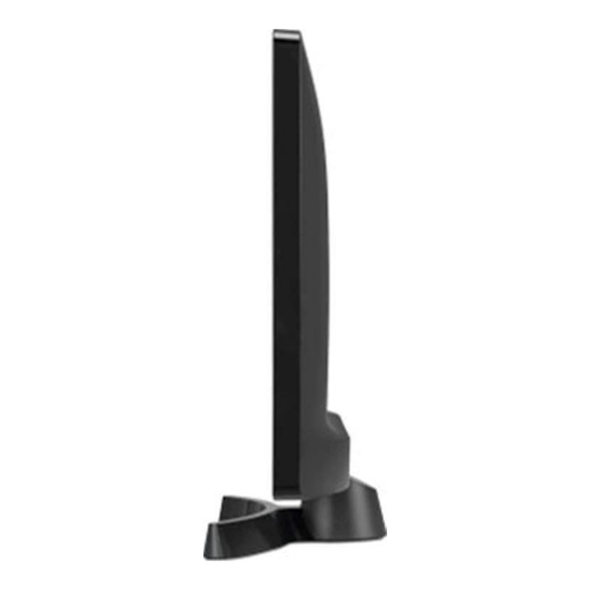 TV LG 24TQ510S-PZ LED 24'', vista lateral, en color negro sobre base negra.