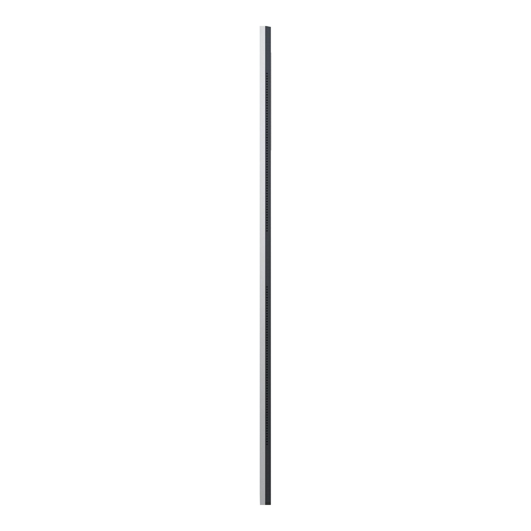 LG OLED97G64LW.AEU, televisor OLED negro y plateado, vista lateral de perfil ultrafino.