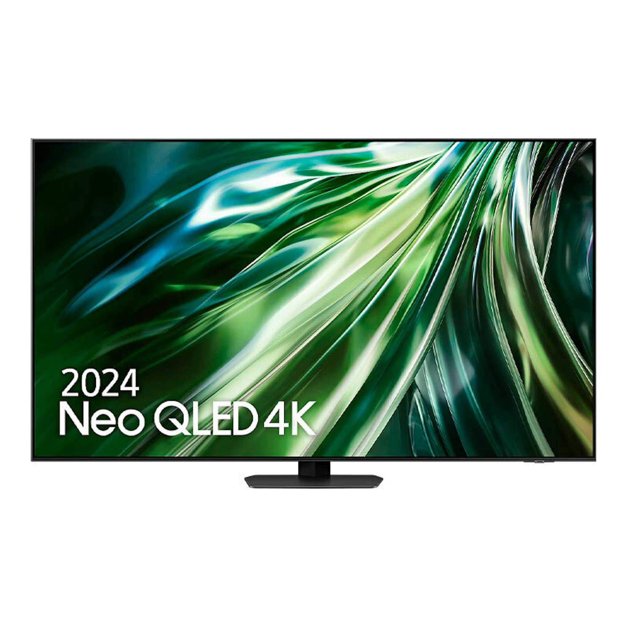 Samsung TQ65QN90DATXXC: televisor Neo QLED 4K negro, vista frontal, con peana central.