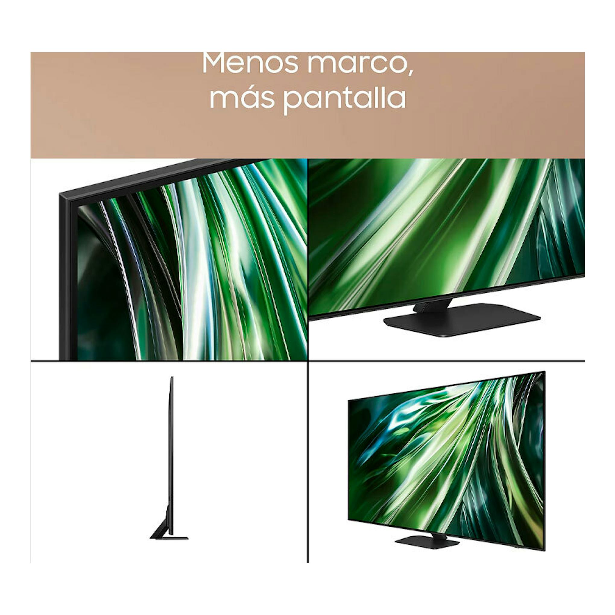Samsung TQ65QN90DATXXC Neo QLED 4K de 65", vista frontal, lateral y en ángulo, con fondo blanco.