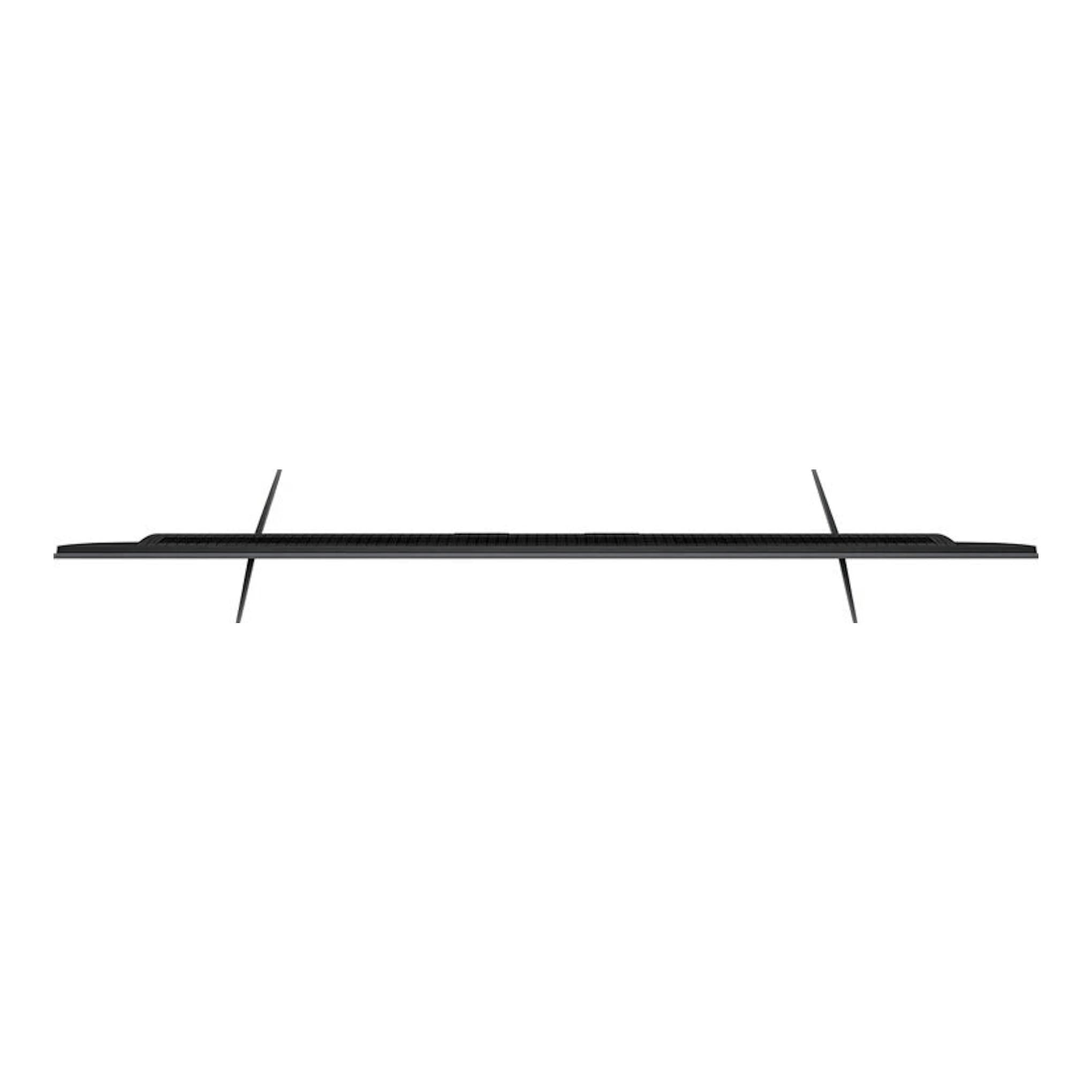TV TCL 65C6K MiniLED 4K de perfil lateral, en color negro, sobre fondo blanco.