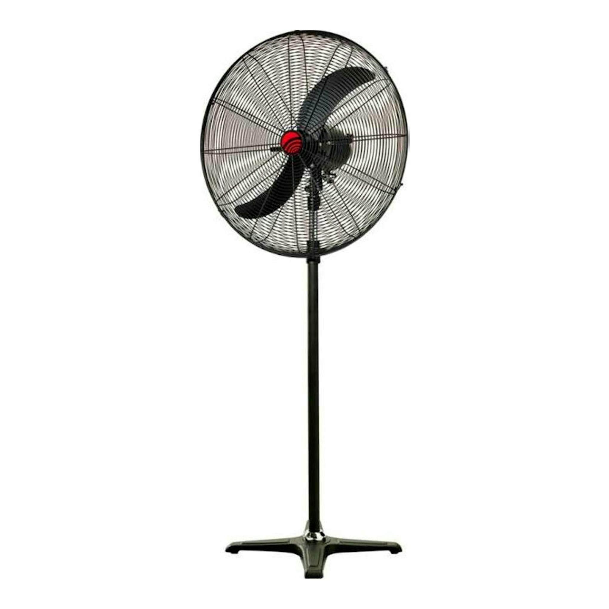 Ventilador industrial negro FM CI185 de pie, con rejilla metálica y base de trípode.