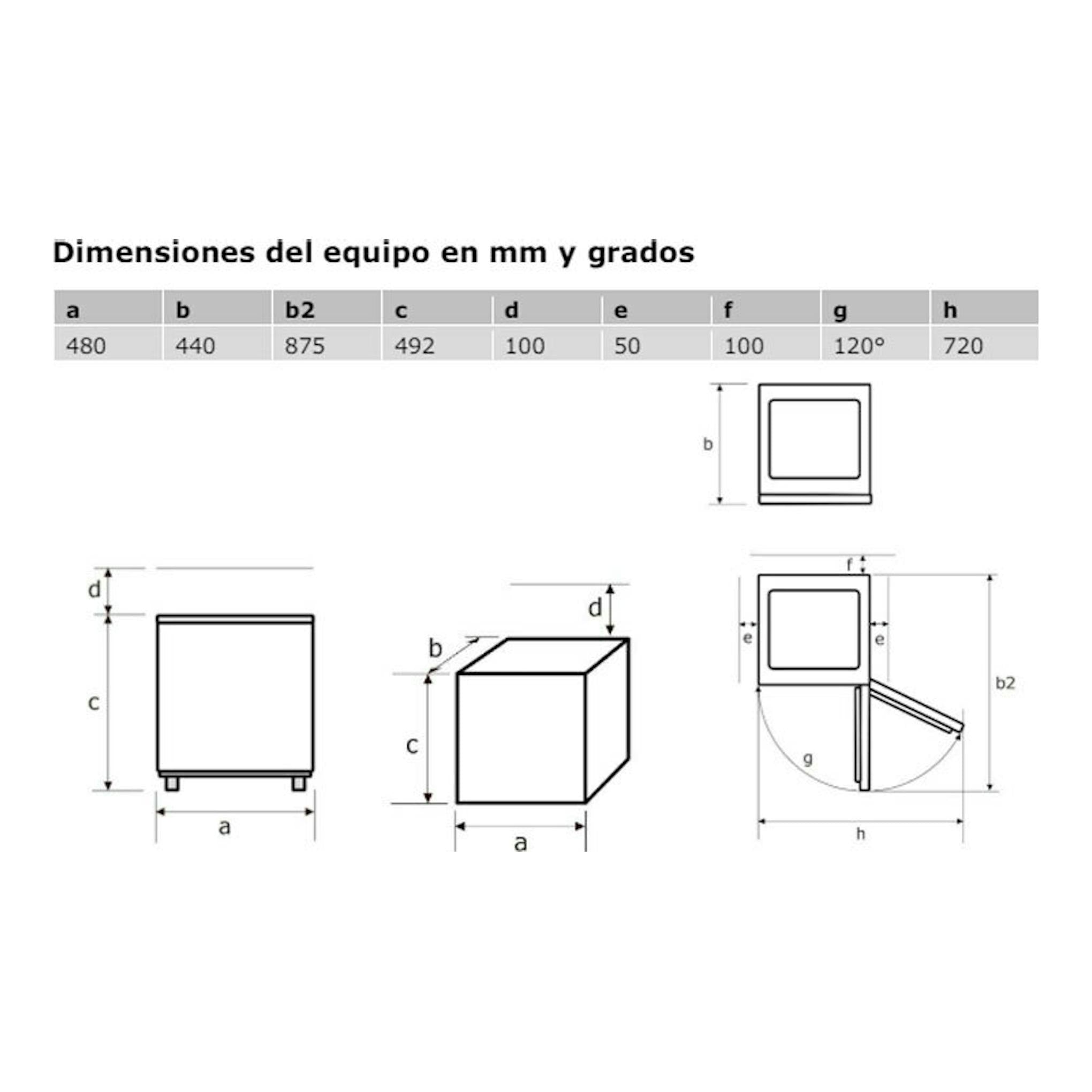 Diagrama técnico de la vinoteca Exquisit WS1-12-GT-030G negra, con vistas frontal, lateral y superior y medidas.