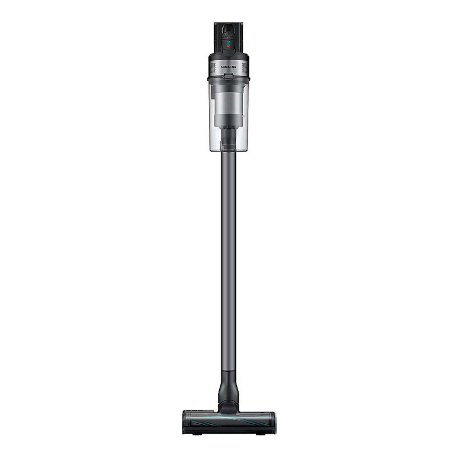 Aspiradora escoba inalámbrica Samsung VS20B75ACR5/WA, vista frontal, color gris y negro.
