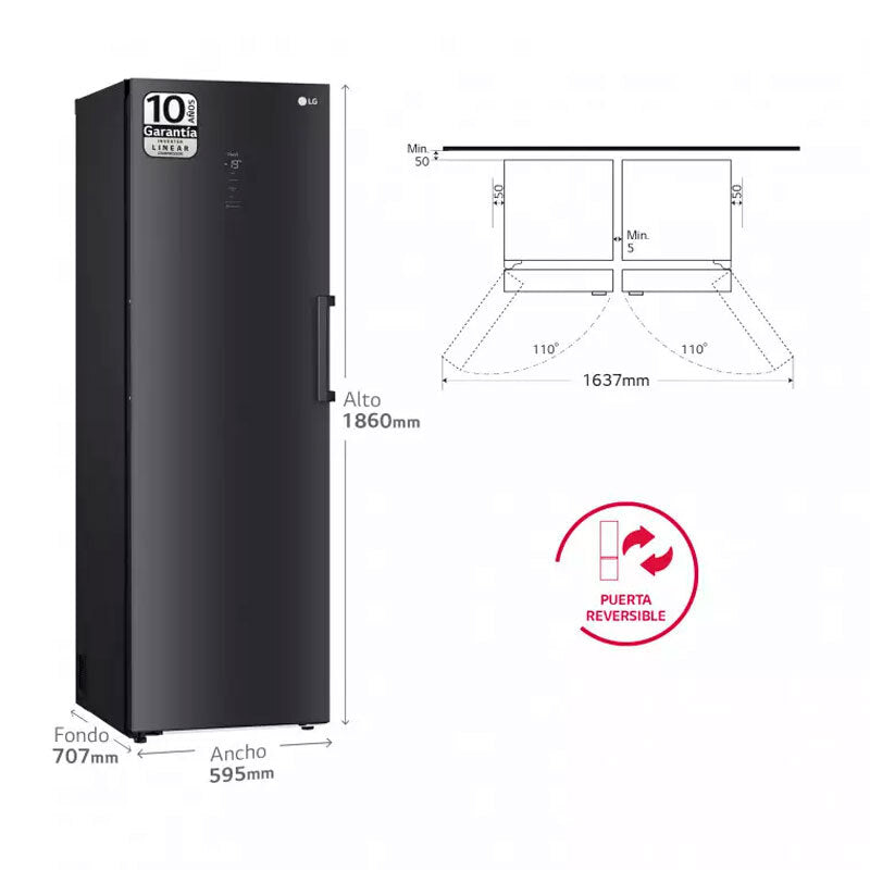 Congelador LG GFM61MCCSF Acero Negro grisaceo (1)