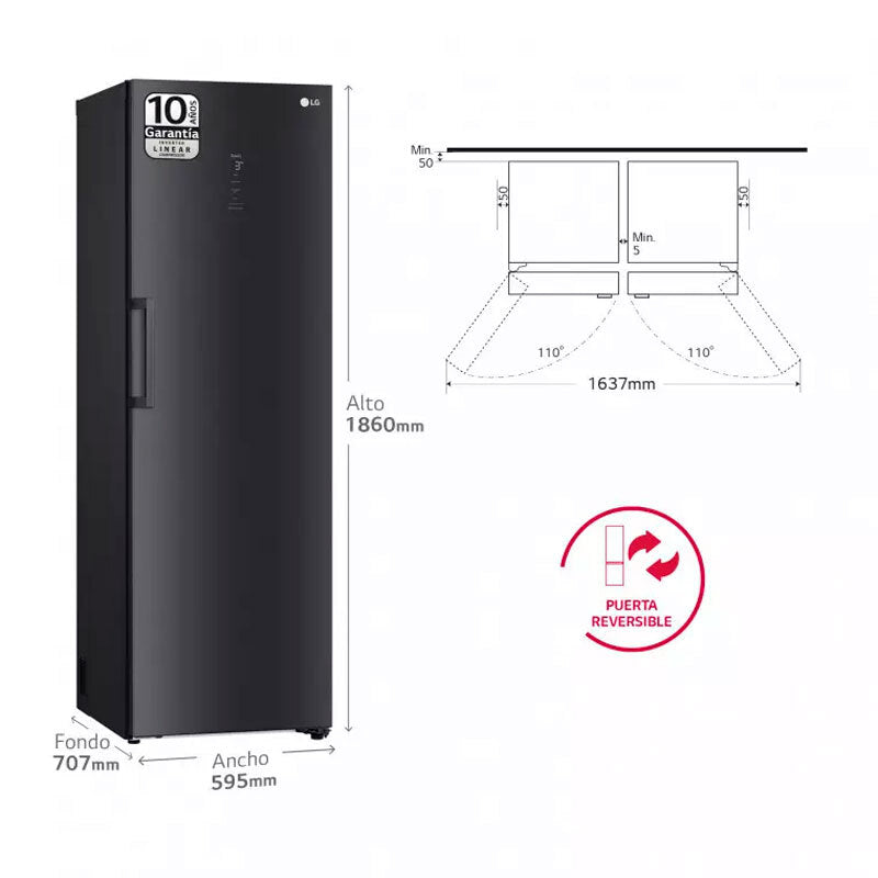 Frigorífico 1 puerta  LG GLM71MCCSX Acero Negro grisaceo (1)