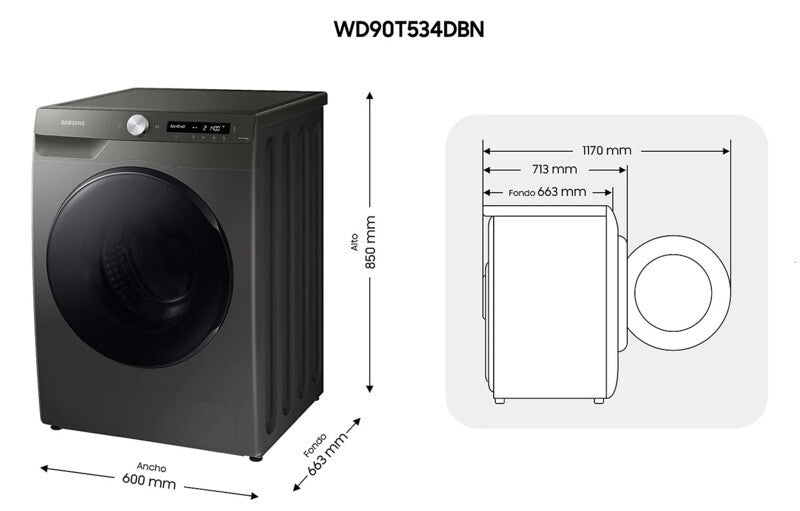 Lavasecadora Samsung WD90T534DBN/S3 9Kg (1)