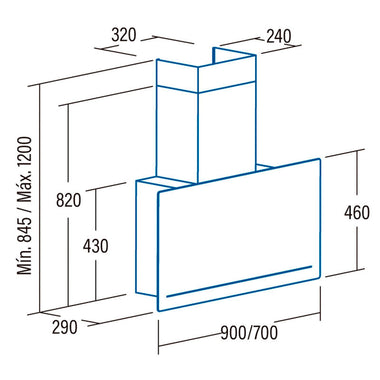 Campana decorativa Cata Goya 70 WH Blanco (1)