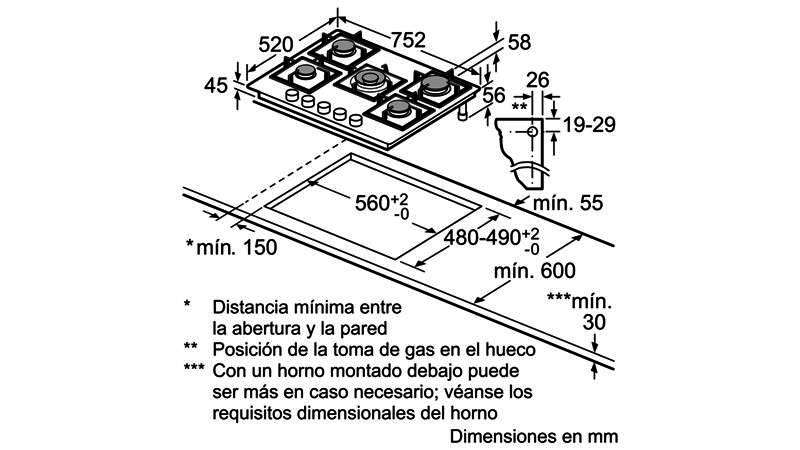 Placa gas Balay 3ETG676HB 75 cm (1)