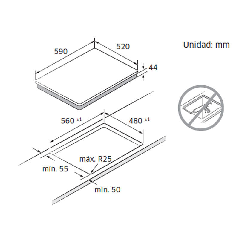 Placa inducción Samsung NZ64B5066FK/U1 59 cm (1)
