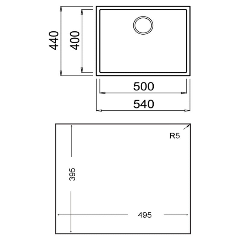 Fregadero Teka SQUARE 50.40 TG Negro (1)