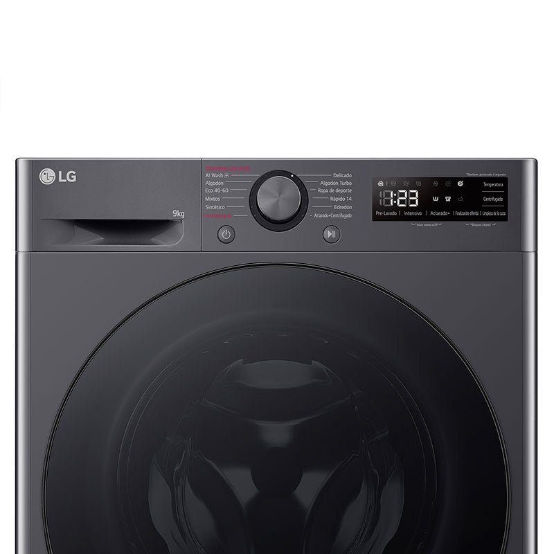LG F4J6TY8S lavadora Carga frontal 8 kg 1400 RPM Negro, Acero inoxidable
