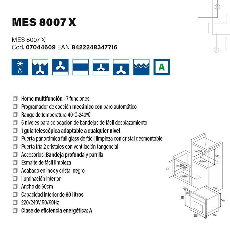 Horno Cata MES8007X Inox (7)